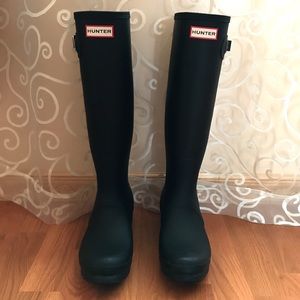 Tall Hunter Rain Boots - Matte Black